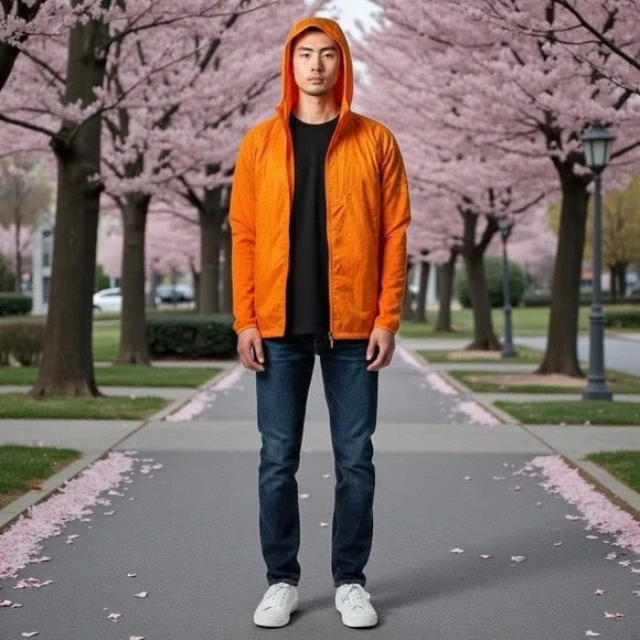 Adidas Own The Run‎ Jacket Men's Size Large Orange Lightweight Full Zip Hooded - Picture 2 of 12